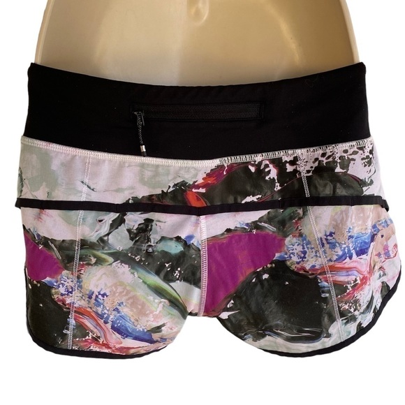 Lululemon Run Speed Short  Pigment Wave Multi / Black - Size 4 - Picture 2 of 6